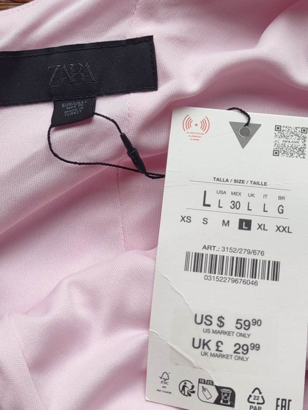 ZARA Pink Halter Mini Dress Pastel Size Large Euro Summer Coquette Indie - Picture 10 of 10
